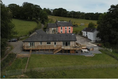 The deck offers amazing panoramic views of the Teifi valley