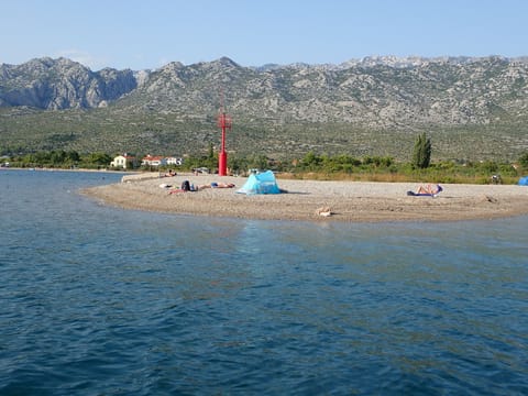 Beach nearby, sun loungers