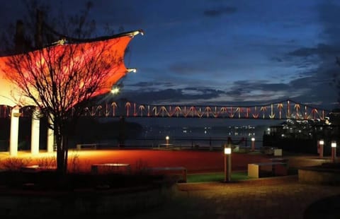 Beautiful riverfront at night!