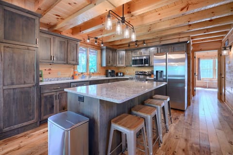 We have a fully stocked kitchen for 18 guests