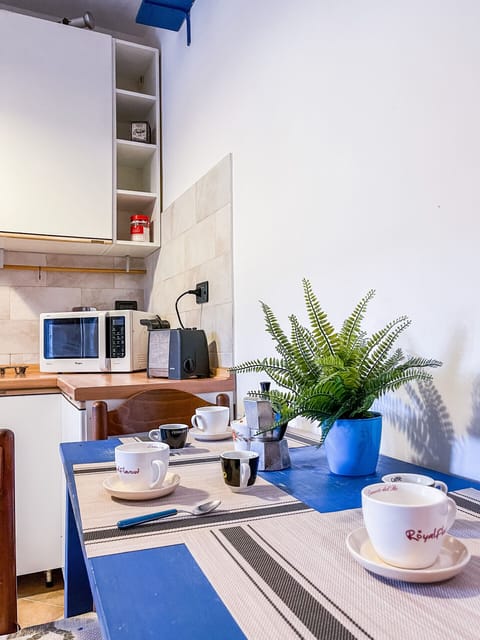 Kitchen equipped with all the necessary appliances and in addition: dishwasher, microwave, kettle and toaster