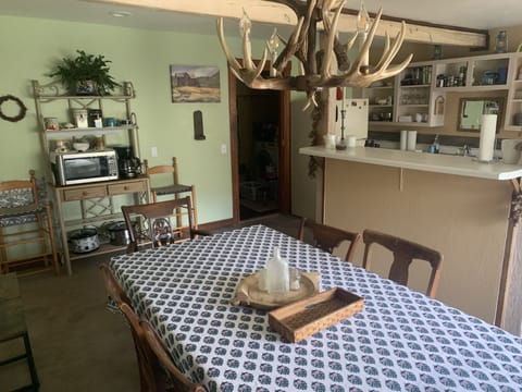 Dinner table with coffee bar