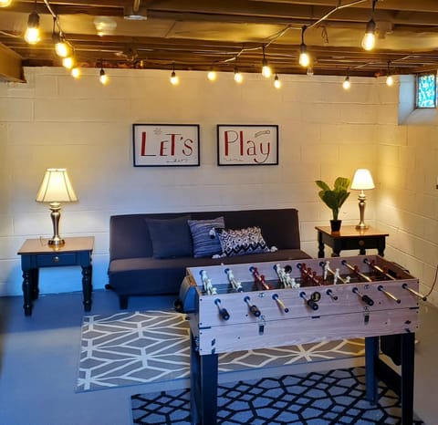 Fun for the whole family in the game room with a 3-in-1 foosball table