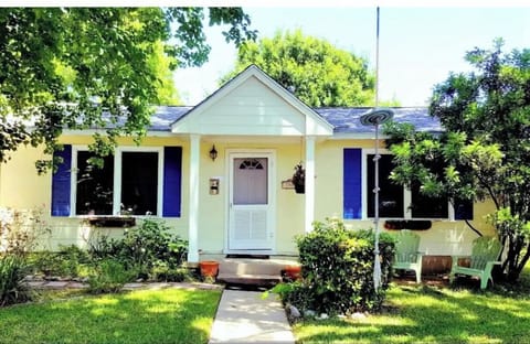 Front view of our home, a vintage cottage in the beautiful Zilker neighborhood.