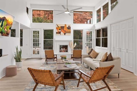Double volume ceilings, walls of windows, loads of natural light