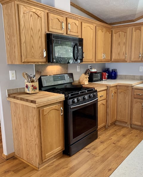 Gas range and microwave