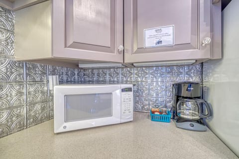 Fridge, microwave, cookware/dishes/utensils