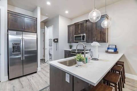 Gorgeous modern kitchen with bar seating for 4