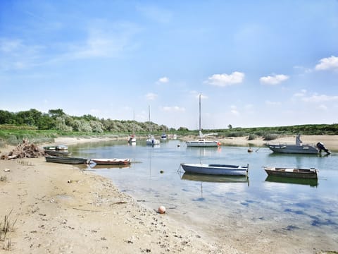 On the beach, sun loungers