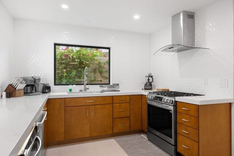 Freshly remodeled kitchen with high end finishes and appliances