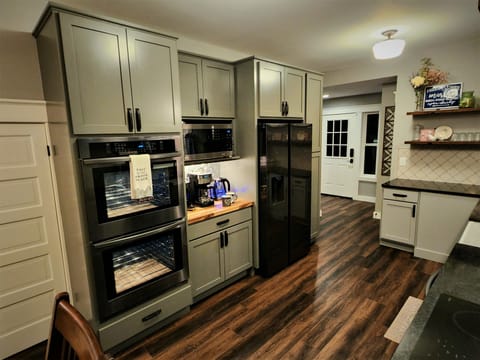 Double oven, baking supplies, roaster, crockpot, waffle maker, toaster, and more