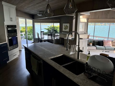 View from new kitchen with all latest appliances