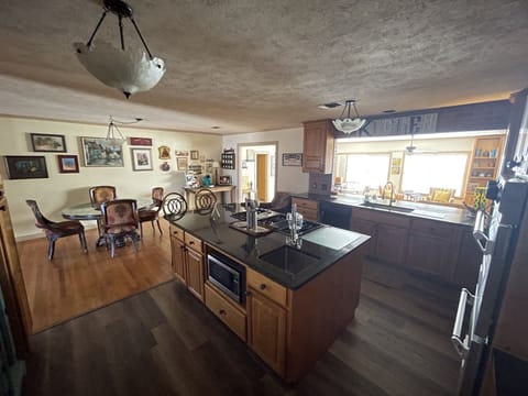 Kitchen and dining area with sitting area