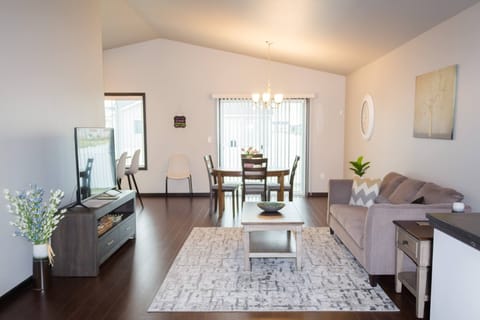 Main level living room and dining area