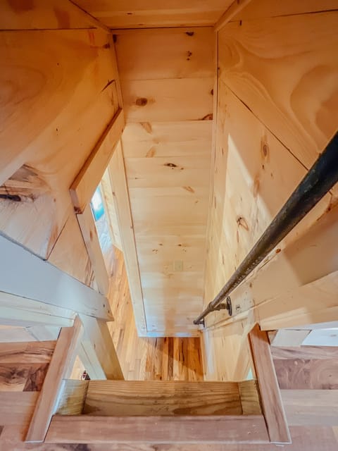 Another view of the loft stairs. This time descending from the loft.
