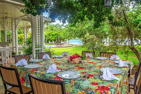 Outdoor banquet area