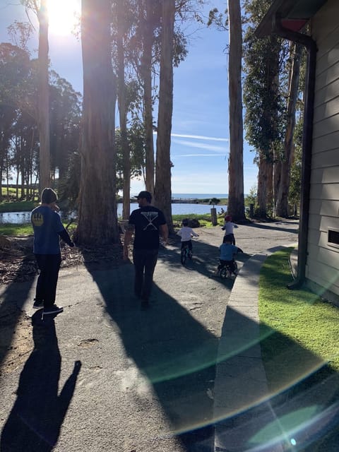 The view walking down the path to 26th ave beach. 