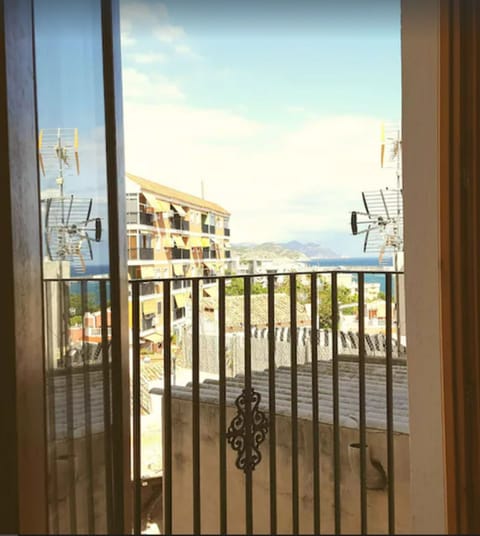 Partial seaview outside living room