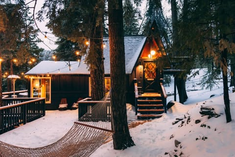 Lightfoot Cabin in the snow. Experience your winter cabin getaway.