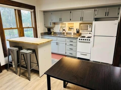 Kitchen with a view of Drake Park!