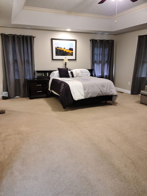 1 bedroom, desk, blackout drapes, iron/ironing board