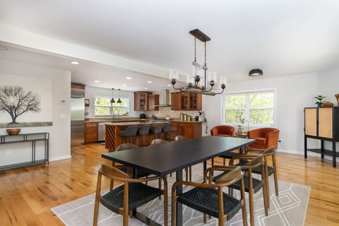 Enjoy memorable meals together at the dining table with seating for 8.