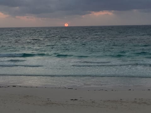 Beach nearby, sun loungers, beach towels