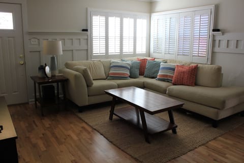 Take a seat on this sectional to enjoy a movie, a board game or just to rest.