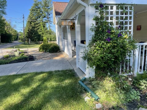 Quiet neighborhood, peaceful front porch.