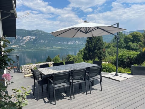 Terrace with dining table