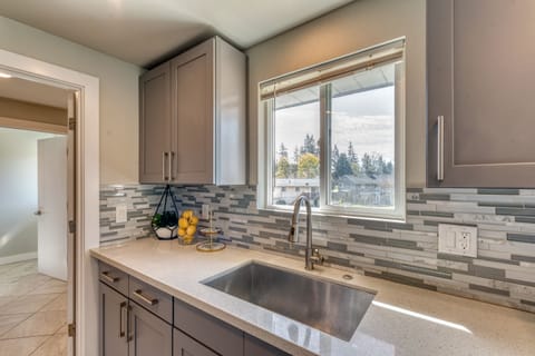 View of the deep kitchen sink