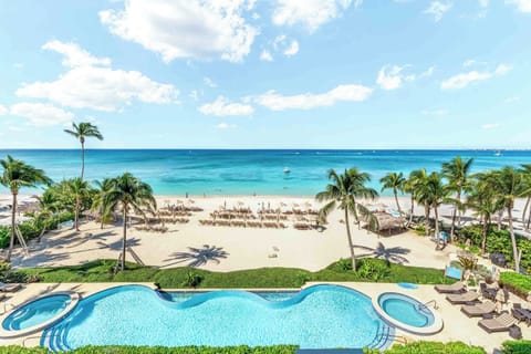 On the beach, sun loungers, beach towels