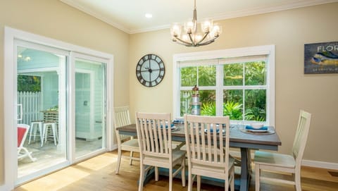 The dining table seats 6...