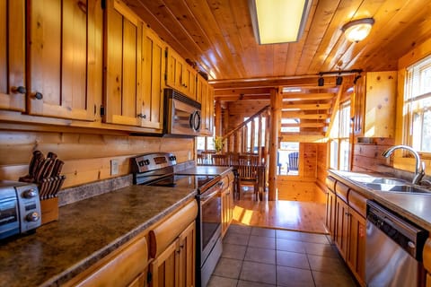 Upon entering the cabin you will walk into the kitchen.