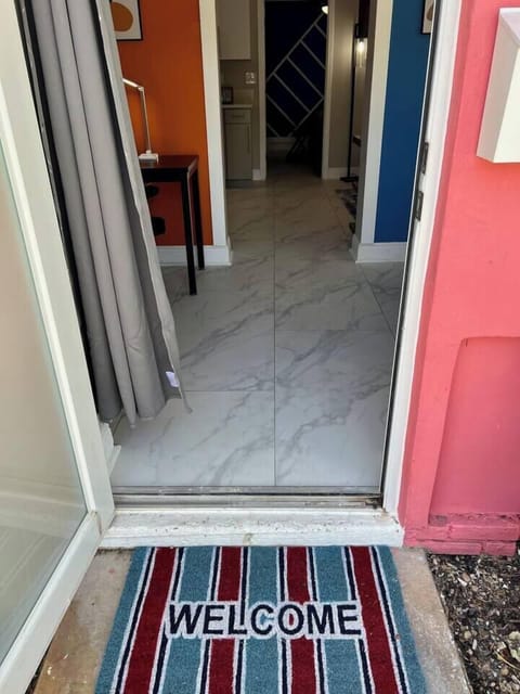 One small step up from outside