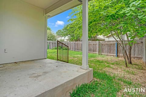 Backyard off of the kitchen