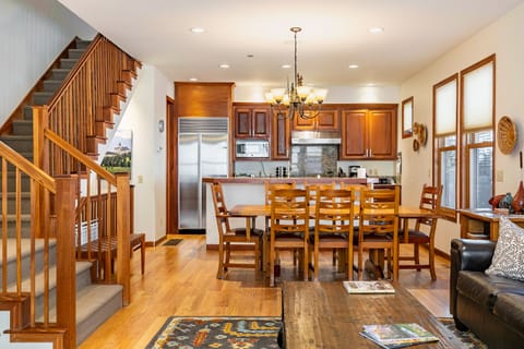 Indoor dining area seats 8.