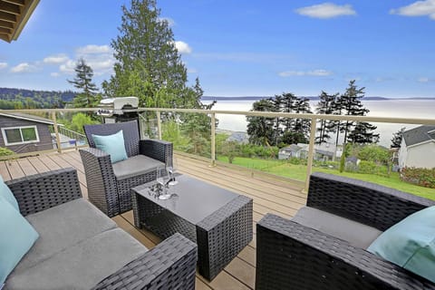 West facing view of Saratoga Passage, Whidbey Island, and the Olympic Mountains