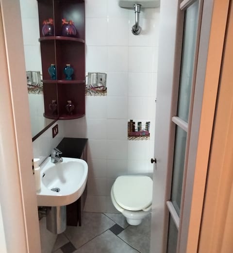 Combined shower/tub, hair dryer, bidet, towels