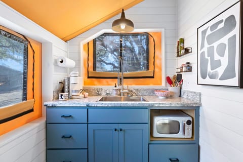 Kitchenette has microwave, electric griddle & Keurig