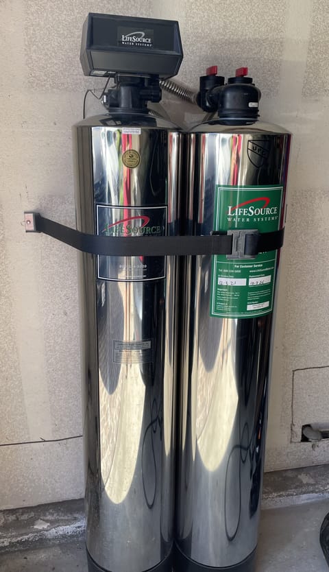 Full house water filtration and softener system.