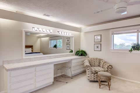 Bedroom 3 make-up area and private access to a full shared bath