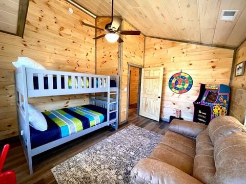 Kids game room with bunk beds