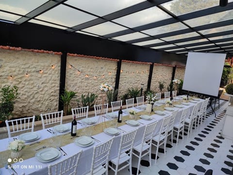 Outdoor banquet area