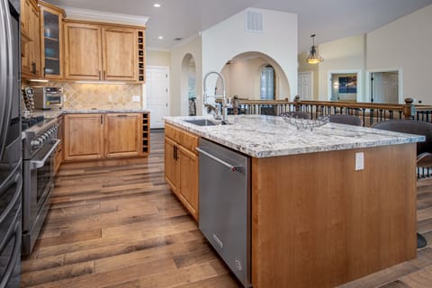 View from breakfast area, expandable breakfast table to 12 people 