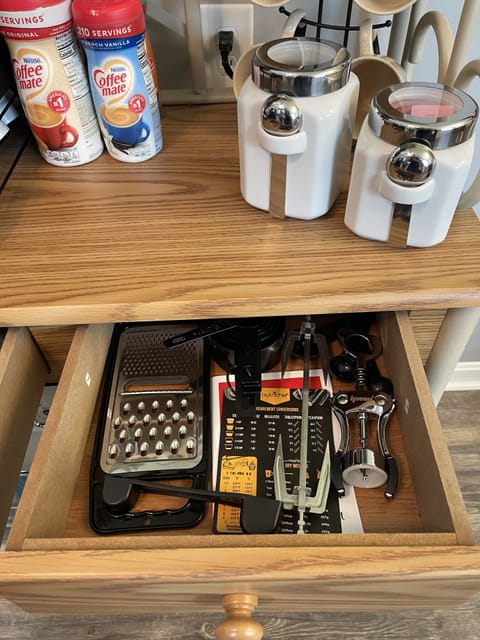 Graters and wine opener.