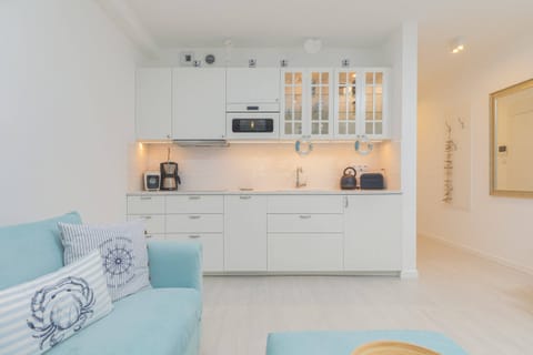 Fully equipped kitchenette in the studio.