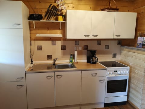 Fridge, oven, stovetop, coffee/tea maker