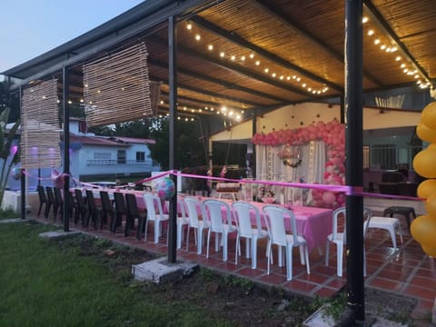 Outdoor banquet area