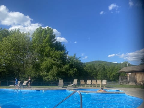 Outdoor Pool by our cabin. Open from Memorial Day weekend through end of August.